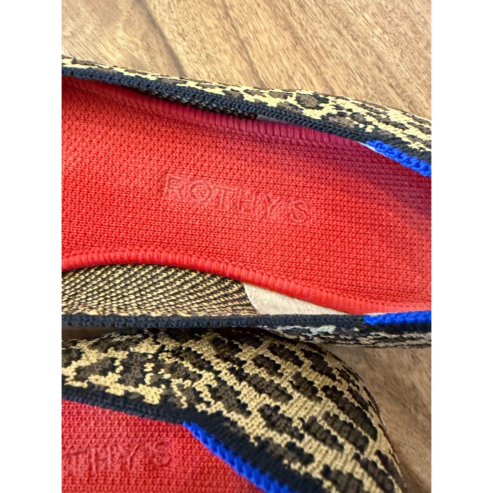 Rothy's The Flat Wildcat Leopard Print Cap Toe Ballet Flats Shoes Womens 8 - Picture 6 of 6